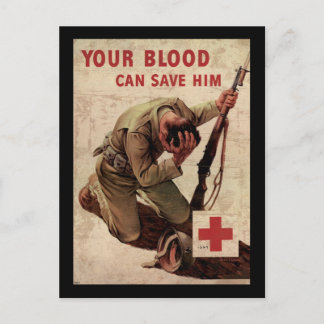 Rotes Kreuz dein Blut Rette ihn Postkarte