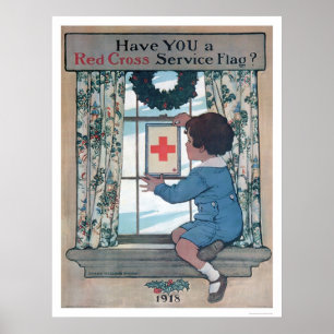 Rotes Kreuz-Dienstflagge (US00202B) Poster