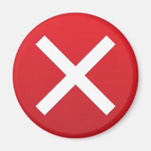 Rotes Kreuz kein falsches Symbol X Magnet