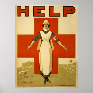 Rotes Kreuz Krankenpflege Hilfe Werbung 2. Weltkri Poster