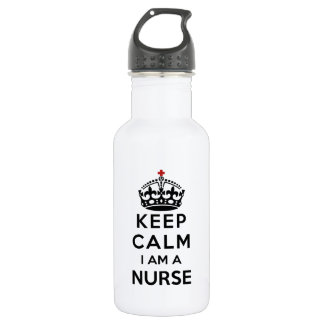 rotes Kreuz Krone Keep Calm Ich bin eine Krankensc Trinkflasche