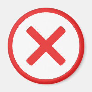 Rotes Kreuz Nein X Falsches Symbol Magnet