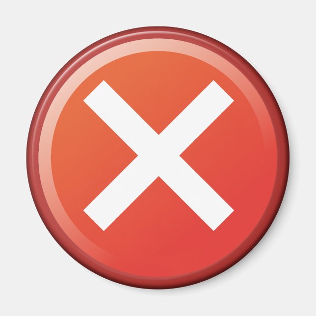 Rotes Kreuz Nr. X Unrichtiges Symbol Magnet (Vorne)