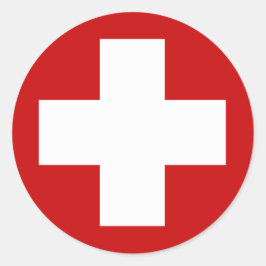Rotes Kreuz-Rettungsring Runder Aufkleber