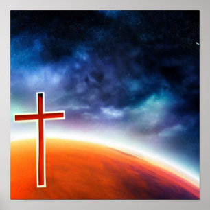 Rotes Kreuz über Mars Poster