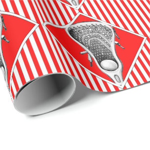 Rotes Lacrosse-Sport-Geschenkverpackungspapier Geschenkpapier
