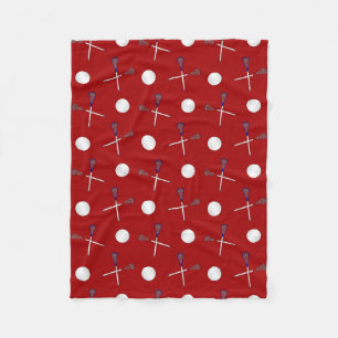 Rotes Lacrossemuster Fleecedecke