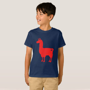 Rotes Lama scherzt T - Shirt