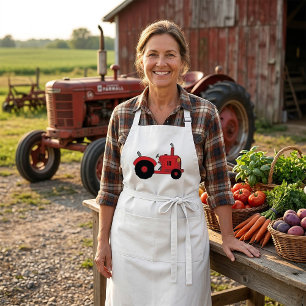 Rotes landwirtschaftliches Traktorfahrzeug Schürze