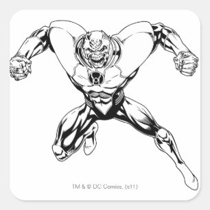 Rotes Laternen-Korps - Raserei-Sprung 3 Quadratischer Aufkleber