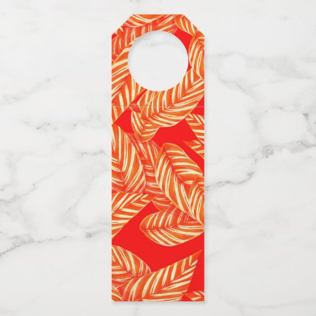 Rotes Leaf Flasche Hanger Tags Flaschenanhänger (Vorderseite)