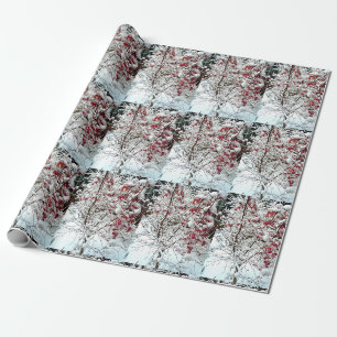 ROTES LEAF-SCHNEE GESCHENKPAPIER