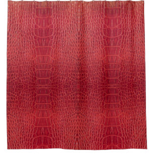 Rotes Leder des Imitats Alligator Duschvorhang