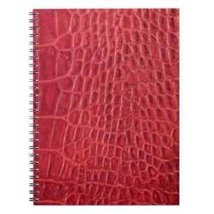 Rotes Leder des Imitats Alligator Notizblock