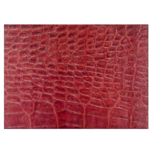 Rotes Leder des Imitats Alligator Schneidebrett