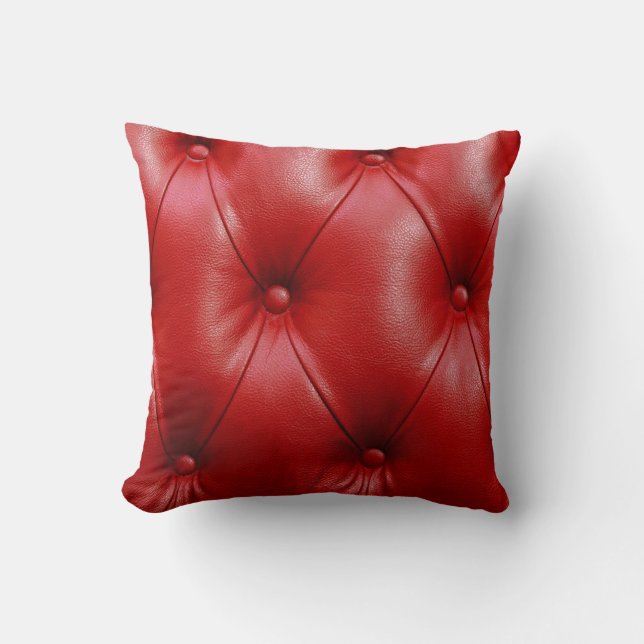 Rotes Leder: Eleganz der Stilelemente. Kissen (Vorderseite)