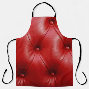 Rotes Leder: Eleganz der Stilelemente. Schürze
