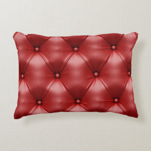 Rotes Leder: Nahtlose Textur Elegance Dekokissen
