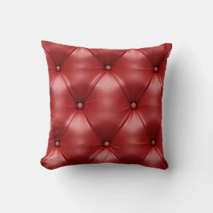 Rotes Leder: Nahtlose Textur Eleganz Kissen