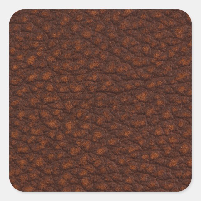 Rotes Leder Quadratischer Aufkleber (Vorderseite)