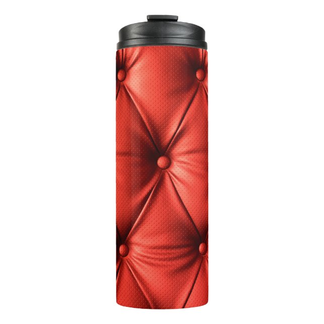 Rotes Leder, Textur Thermosbecher (Vorderseite)