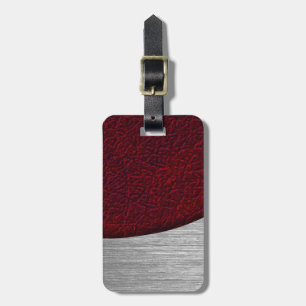 Rotes Leder und gebürstetes Stahl Gepäckanhänger