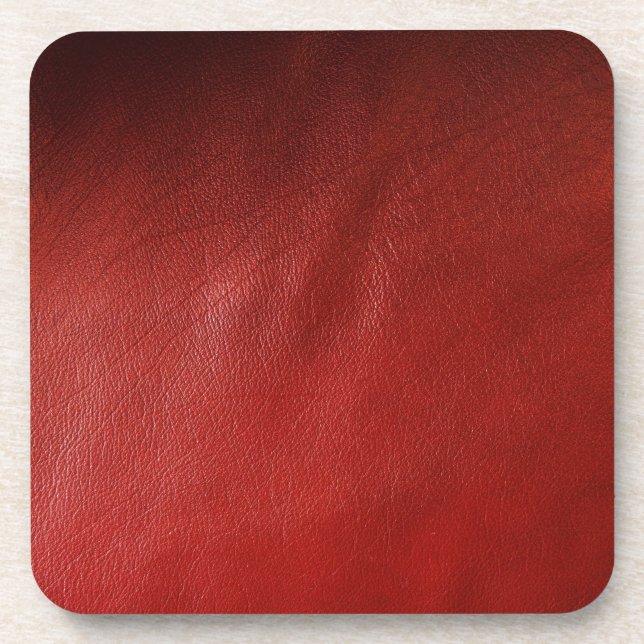rotes Lederdesign Untersetzer (Vorderseite)