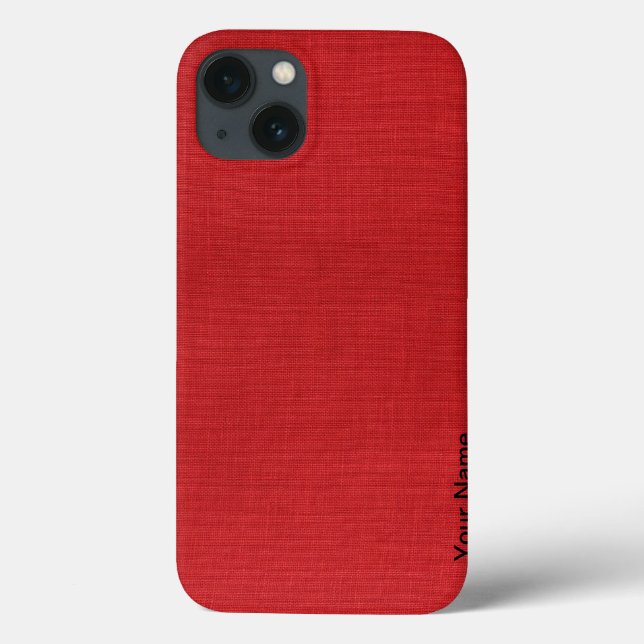 Rotes Leinenbeschaffenheits-Foto Case-Mate iPhone Hülle (Rückseite)