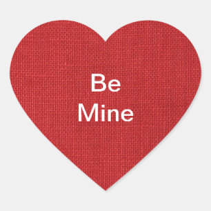 Rotes Leinenbeschaffenheits-Foto Herz-Aufkleber