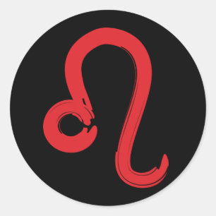 Rotes LEO-Sternzeichen Juli August Geburtstags-Ast Runder Aufkleber