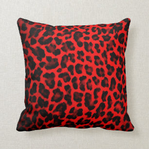 Rotes Leopard-Druck-Kissen Kissen
