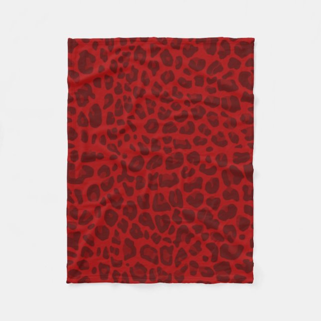 Rotes Leoparddruckmuster Fleecedecke (Vorderseite)