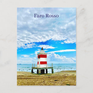 Rotes Leuchtturm Faro Rosso Italien Postkarte