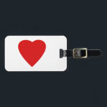 Rotes Liebe-Herz Gepäckanhänger<br><div class="desc">Ein helles rotes Herz auf einem weißen Hintergrund.</div>