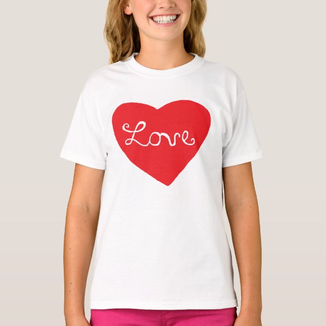 Rotes Liebe-Herz T-Shirt (Vorderseite)