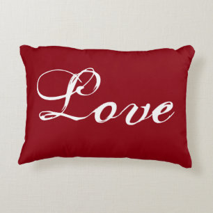 Rotes "Liebe"-Kissen mit Damask Back Dekokissen