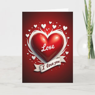 Rotes Liebesherz Valentinskarten Karte
