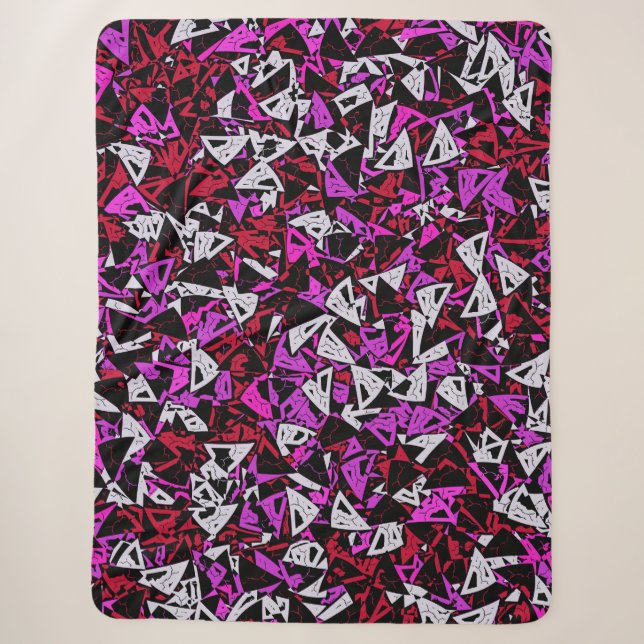 Rotes Lila Dreiecksmuster Sherpadecke (Vorderseite)