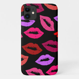 Rotes, Lila und rosa Pucker Lip-Muster Case-Mate iPhone Hülle