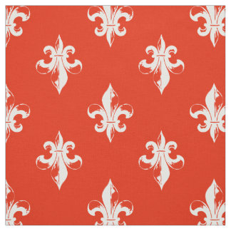Rotes Lilien-Muster Stoff