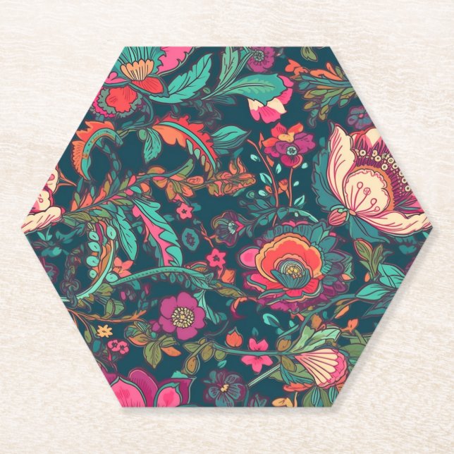 Rotes Liliennahtloses Muster Untersetzer (Vorderseite)