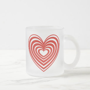 Rotes Lindes Herz Mattglastasse