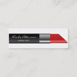 Rotes Lippenstift Make-upeinzigartiges berufliches Mini Visitenkarte