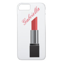 Rotes Lippenstift-Monogramm