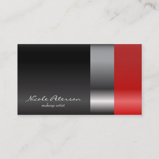 Rotes Lippenstiftmake-up Visitenkarte (Vorderseite)