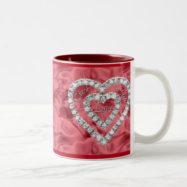 Rotes Live-Lagh Liebe Diamond Herz Tasse (Rechts)