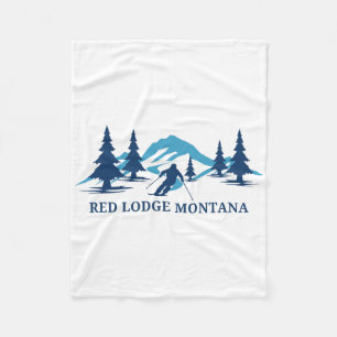 Rotes Lodge Montana Skigebiet Skifahren Skifahrer  Fleecedecke