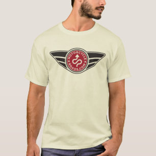 Rotes Logo auf hellfarbigem Shirt Ihrer Wahl