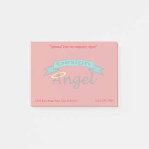 Rotes Logo eingebrannt Wasserzeichen mit Post-it Klebezettel