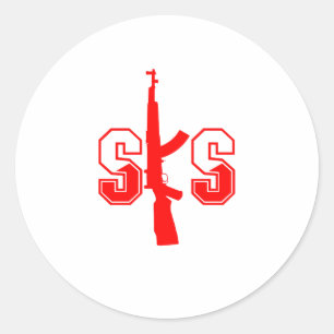 Rotes Logo für SKS-Sturmgewehre Runder Aufkleber
